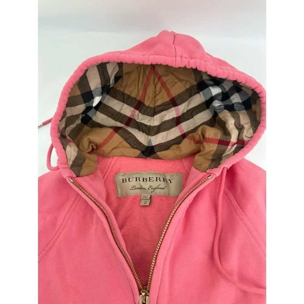 Burberry Pink Zip-Up Hoodie Kids Size XS